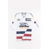MARTINE ROSE WHITE NAVY OVERSIZED HOCKEY T SHIRT